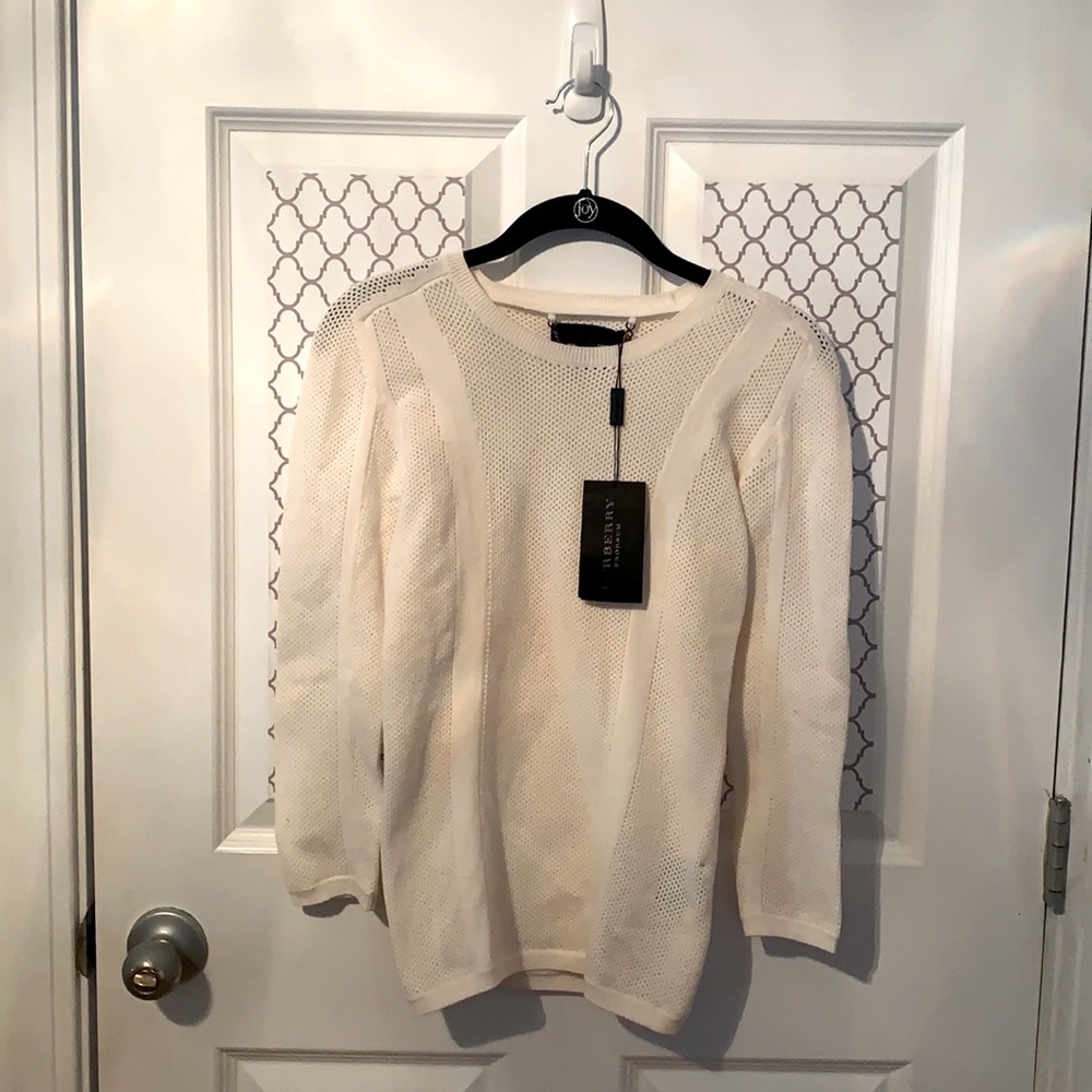Burberry cream sweater in size small
